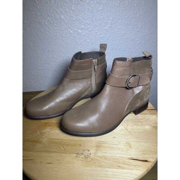 Munro Chestnut Boots Beige Leather Ankle Booties Comfort Travel Western size 7 - Picture 5 of 9
